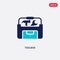 Two color toolbox vector icon from electrian connections concept. isolated blue toolbox vector sign symbol can be use for web,