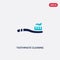 Two color toothpaste cleaning vector icon from cleaning concept. isolated blue toothpaste cleaning vector sign symbol can be use