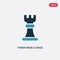 Two color tower from a chess set vector icon from sports concept. isolated blue tower from a chess set vector sign symbol can be