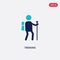 Two color trekking vector icon from hobbies concept. isolated blue trekking vector sign symbol can be use for web, mobile and logo