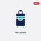 Two color trip luggage vector icon from airport terminal concept. isolated blue trip luggage vector sign symbol can be use for web