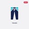 Two color trouser vector icon from clothes concept. isolated blue trouser vector sign symbol can be use for web, mobile and logo.