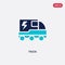 Two color truck vector icon from electrian connections concept. isolated blue truck vector sign symbol can be use for web, mobile