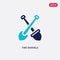 Two color two shovels vector icon from construction concept. isolated blue two shovels vector sign symbol can be use for web,