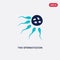 Two color two spermatozoon vector icon from human body parts concept. isolated blue two spermatozoon vector sign symbol can be use