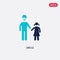 Two color uncle vector icon from family relations concept. isolated blue uncle vector sign symbol can be use for web, mobile and