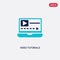 Two color video tutorials vector icon from e-learning concept. isolated blue video tutorials vector sign symbol can be use for web