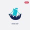 Two color viking ship vector icon from history concept. isolated blue viking ship vector sign symbol can be use for web, mobile
