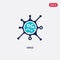 Two color virus vector icon from education concept. isolated blue virus vector sign symbol can be use for web, mobile and logo.