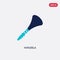 Two color vuvuzela vector icon from brazilia concept. isolated blue vuvuzela vector sign symbol can be use for web, mobile and