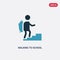Two color walking to school vector icon from people concept. isolated blue walking to school vector sign symbol can be use for web