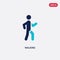 two color walking vector icon from activities concept. isolated blue walking vector sign symbol can be use for web, mobile and