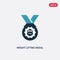 Two color weight lifting medal vector icon from sports concept. isolated blue weight lifting medal vector sign symbol can be use