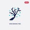 Two color wind bending tree vector icon from ecology concept. isolated blue wind bending tree vector sign symbol can be use for