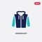 Two color windbreaker vector icon from clothes concept. isolated blue windbreaker vector sign symbol can be use for web, mobile