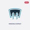 Two color windshield defrost vector icon from shapes concept. isolated blue windshield defrost vector sign symbol can be use for