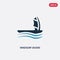 Two color windsurf board vector icon from nautical concept. isolated blue windsurf board vector sign symbol can be use for web,