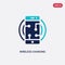 Two color wireless charging vector icon from artificial intellegence concept. isolated blue wireless charging vector sign symbol