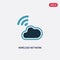 Two color wireless network vector icon from signs concept. isolated blue wireless network vector sign symbol can be use for web,