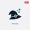 Two color witch hat vector icon from magic concept. isolated blue witch hat vector sign symbol can be use for web, mobile and logo