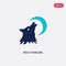 Two color wolf howling vector icon from general concept. isolated blue wolf howling vector sign symbol can be use for web, mobile