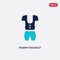 Two color women tracksuit vector icon from fashion concept. isolated blue women tracksuit vector sign symbol can be use for web,