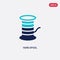 Two color yarn spool vector icon from art concept. isolated blue yarn spool vector sign symbol can be use for web, mobile and logo