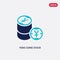 Two color yens coins stack vector icon from commerce concept. isolated blue yens coins stack vector sign symbol can be use for web