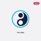 Two color yin yang vector icon from accommodation concept. isolated blue yin yang vector sign symbol can be use for web, mobile