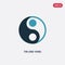 Two color yin and yang vector icon from shapes and symbols concept. isolated blue yin and yang vector sign symbol can be use for