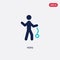 two color yoyo vector icon from activity and hobbies concept. isolated blue yoyo vector sign symbol can be use for web, mobile and