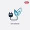 Two color zero emission vector icon from smart house concept. isolated blue zero emission vector sign symbol can be use for web,