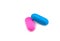Two colored erasers