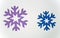 Two colored snowflakes