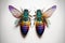 two colorful bugs are facing each other on a white background with a white background behind them and a white background be