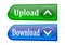 Two colorful buttons download and upload