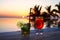 Two colorful drink at the pool-side in Spain.