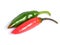 Two colors chilies couple