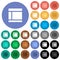 Two columned web layout round flat multi colored icons