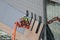 Two Construction Workers on Lift with Safety Vests