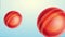 Two cricket balls on abstract background