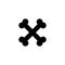 Two crossbones icon. Crossed bones. Silhouette. Isolated vector illustration.