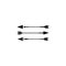 Two crossed black arrows isolated on white. Flat adventure icon
