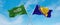 two crossed flags Bosnia and Herzegovina and Saudi Arabia waving in wind at cloudy sky. Concept of relationship, dialog,
