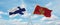 two crossed flags Montenegro and finland waving in wind at cloudy sky. Concept of relationship, dialog, travelling between two