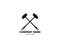 Two Crossed Sledge Hammers Logo Design Vector Illustration