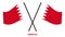 Two Crossed Waving Bahrain Flag On Isolated White Background. Bahrain Flag Vector Illustration