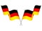 Two crossed waving Germany flags