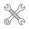 Two crossed wrenches vector icon