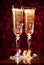 Two crystal champagne glasses